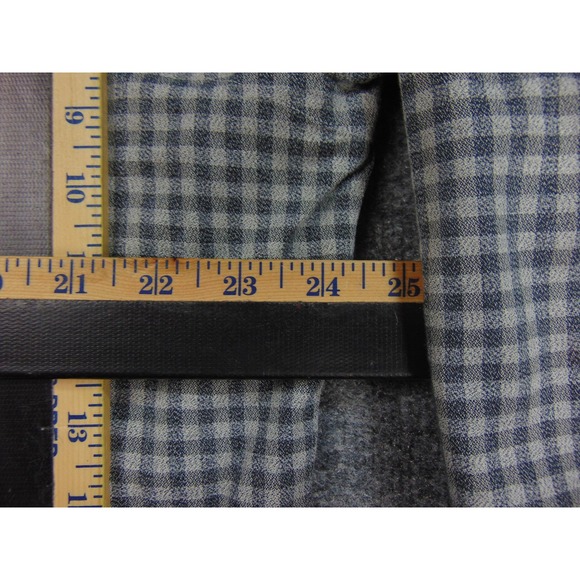 Bullock Jones Flannel Shirt Mens Large Gray Gingham Check Plaid Business Smart - Picture 6 of 8